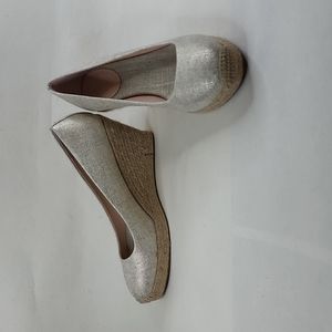 J. Crew Espadrilles Metallic wedges with jute heel - NWOT